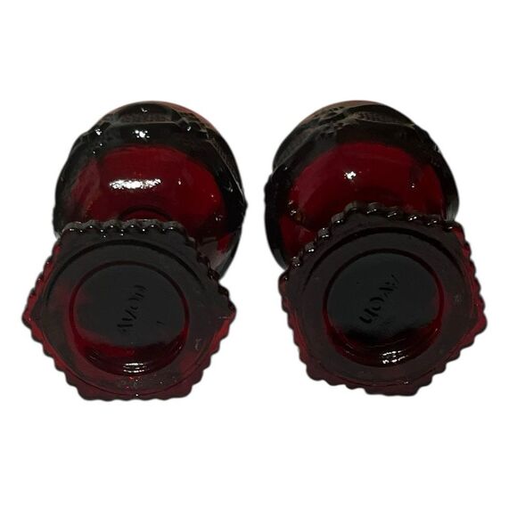 Avon Vintage 1876 Cape Cod Collection Ruby Red Pressed Glass Goblets, 2 Small - Picture 2 of 7